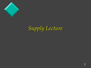 Lecture Series 15: Supply