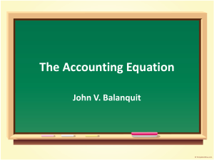 The Accounting Equation