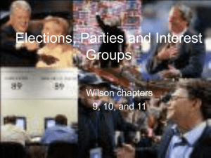 Elections, Parties and Interest Groups