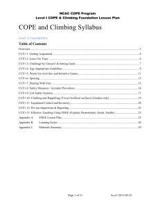 COPE/Climbing Level I Foundations