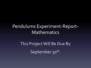 Pendulums Experiment-report