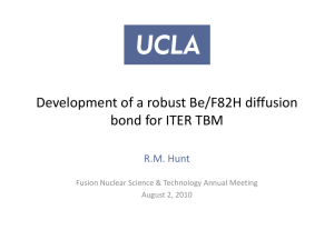 Be/FS joint development status - UCLA