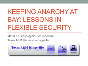 Keeping Anarchy at Bay: Lessons in Flexible Security