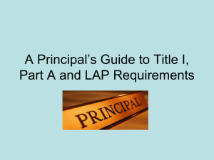 A Principal's Guide to Title I Requirements
