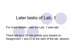 Later tasks of Lab. 1