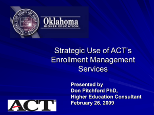 Strategic Use of ACT's Enrollment Management Services