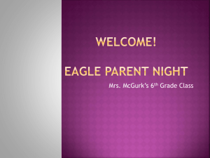 WELCOME! EAGLe PARENT NIGHT