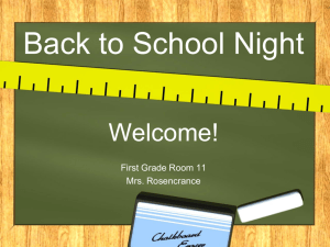 Back to School Night PowerPoint