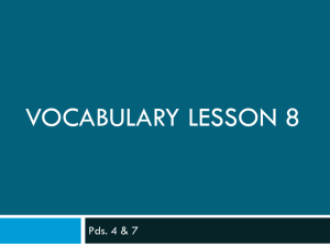 Vocabulary Lesson 8