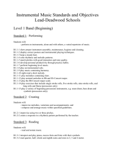 Inst. Music Standards-Objectives - Beg - Lead