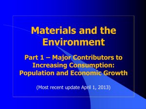 Part 1 - Major Contributors to Increasing Consumption: Population