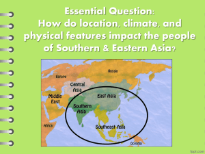 Southern & Eastern Asia's Location, Climate, and Natural