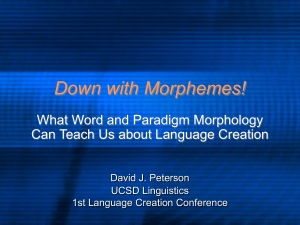 PowerPoint Presentation - Down with Morphemes!