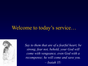 Welcome to today's service… - Celestial Church of Christ