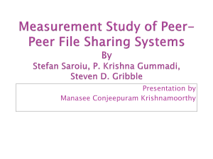 Measurement Study of Peer-Peer Sharing Systems