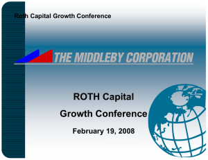 Roth - The Middleby Corporation