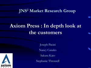 JNS 2 Market Research Group Axiom Press : In depth look at the