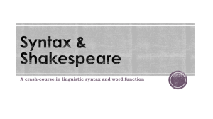 Syntax & Shakespeare
