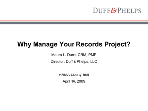 Why Manage Your Records Project?