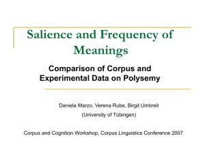Salience and Frequency of Meanings