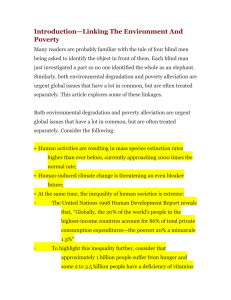 Introduction—Linking The Environment And Poverty