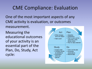 CME Compliance: Evaluation