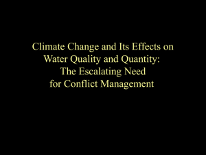 Climate Change and Its Effects on Water Quality and Quantity: The