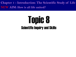 Chapter 1 - Introduction: The Scientific Study of Life