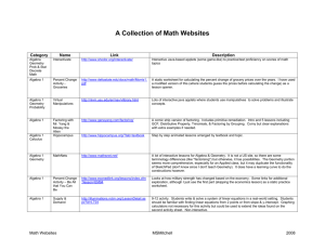 A Collection of Math Websites