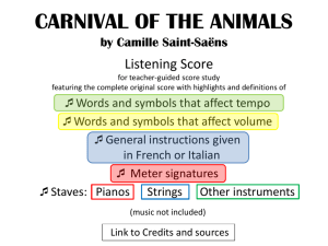 Carnival of the Animals Listening Score PowerPoint