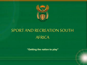 sport and recreation south africa strategic and business plans