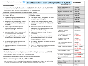Clinical Documentation Library (CDL) Highlight Report 22/02/10