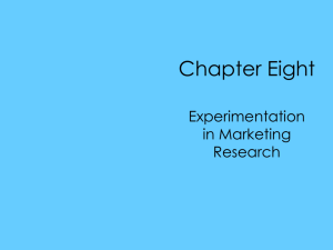 Chapter 8 Experimentation in Marketing Research