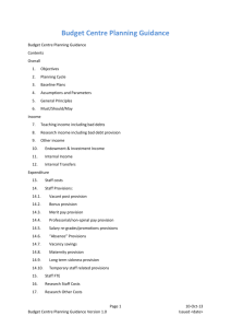 Budget Centre Planning Guidance