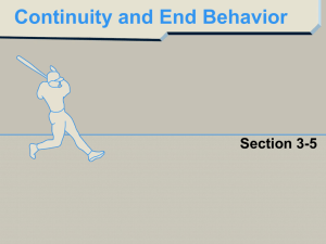 3-5 Continuity and End Behavior