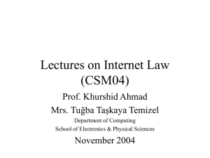 Lectures on Internet Law (CSM04)