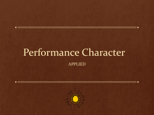 Performance Character Applied