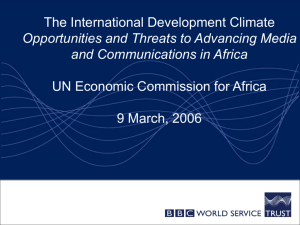 The International Development Climate Opportunities and Threats to