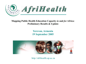 Mapping Public Health Education Capacity in and for Africa