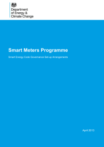 Smart Energy Code Governance: Set-up Arrangements