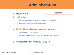 Lecture #2: Decision Trees