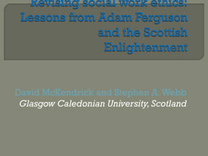 Revising social work ethics: Lessons from Adam Ferguson and the