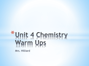 Unit 4 Chemistry Warm Ups