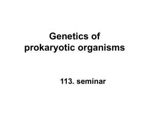 Genetics of prokaryotic organisms