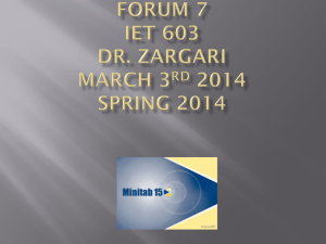 Minitab PowerPoint Forum 7 IET 603 Dr. Zargari March 3rd 2014