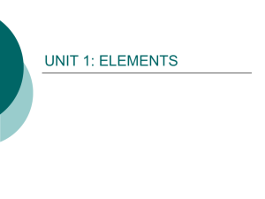 UNIT 1: ELEMENTS