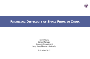 Financing Difficulty of Small Firms in China