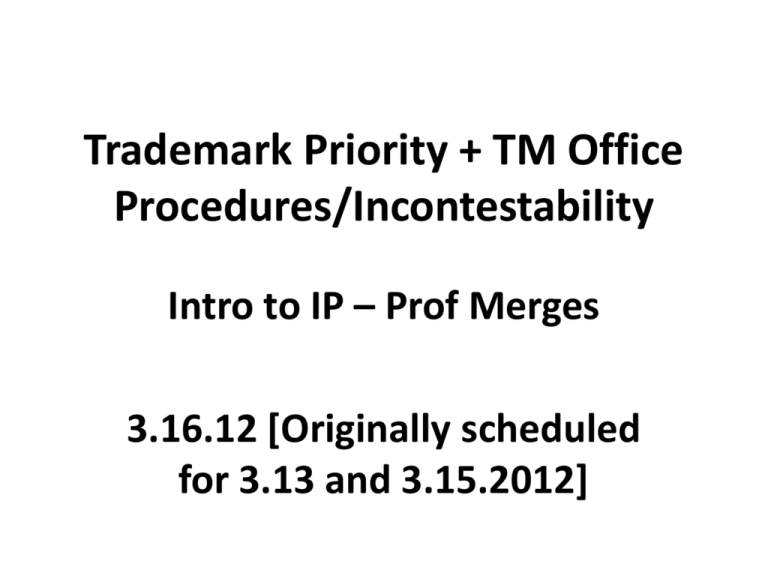 Trademark Priority