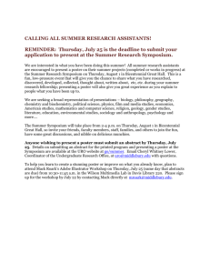 Calling All Summer Research Assistants!