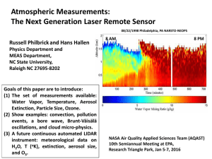 Atmospheric measurements: the next generation laser remote sensor